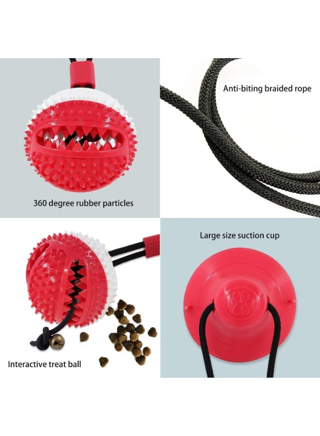 ألعاب الكلاب ، ألعاب مضغ الكلاب للمضغين العدوانيين ، تدريب الكلاب الجرو يعالج ألعاب حبل الأسنان للملل ، ألغاز الكلاب يعالج ألعاب الكرة لتوزيع الأغذية لجرو الأسنان الكلاب الصغيرة (الأحمر) - Image 2